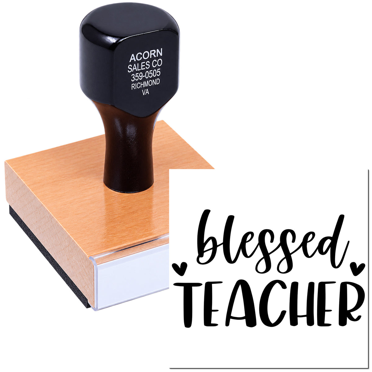 Blessed teacher rubber stamp for teacher appreciation gifts, cards, and classroom crafts