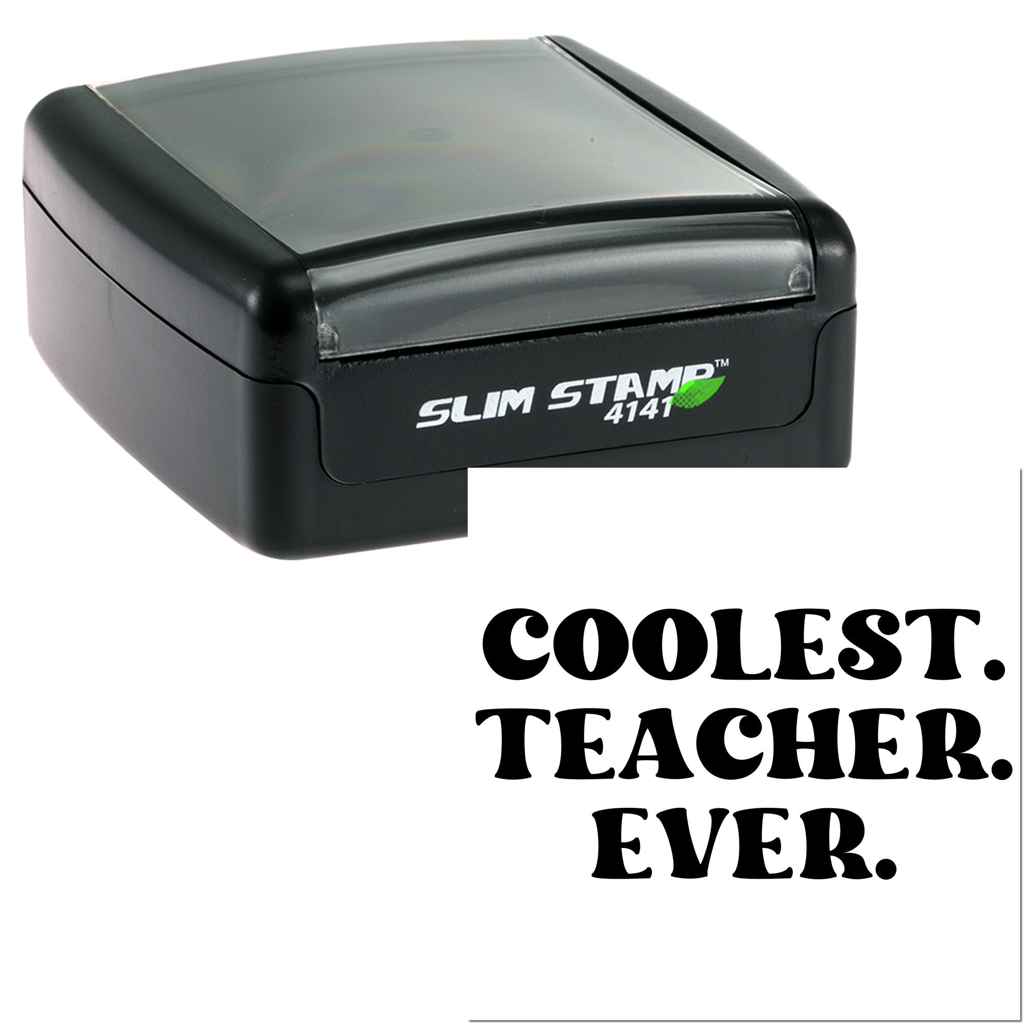 Coolest Teacher Ever self-inking rubber stamp for classroom use and teacher appreciation gifts