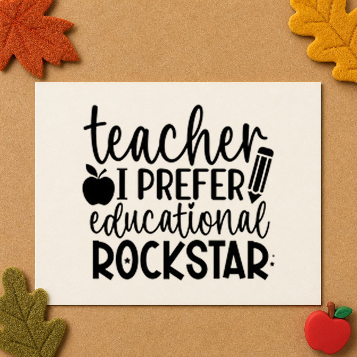 Teacher Educational Rockstar Quote rubber stamp printed in blue ink, ready for prefer rockstar cards and similar paper crafts.