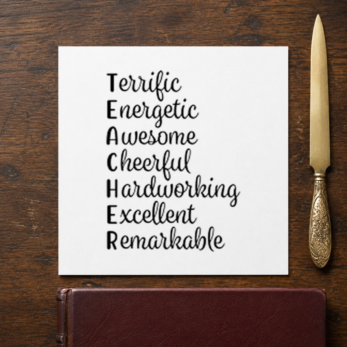 Teacher Positive Traits Word Ladder Stamp – PSI Pre-Inked in use 9
