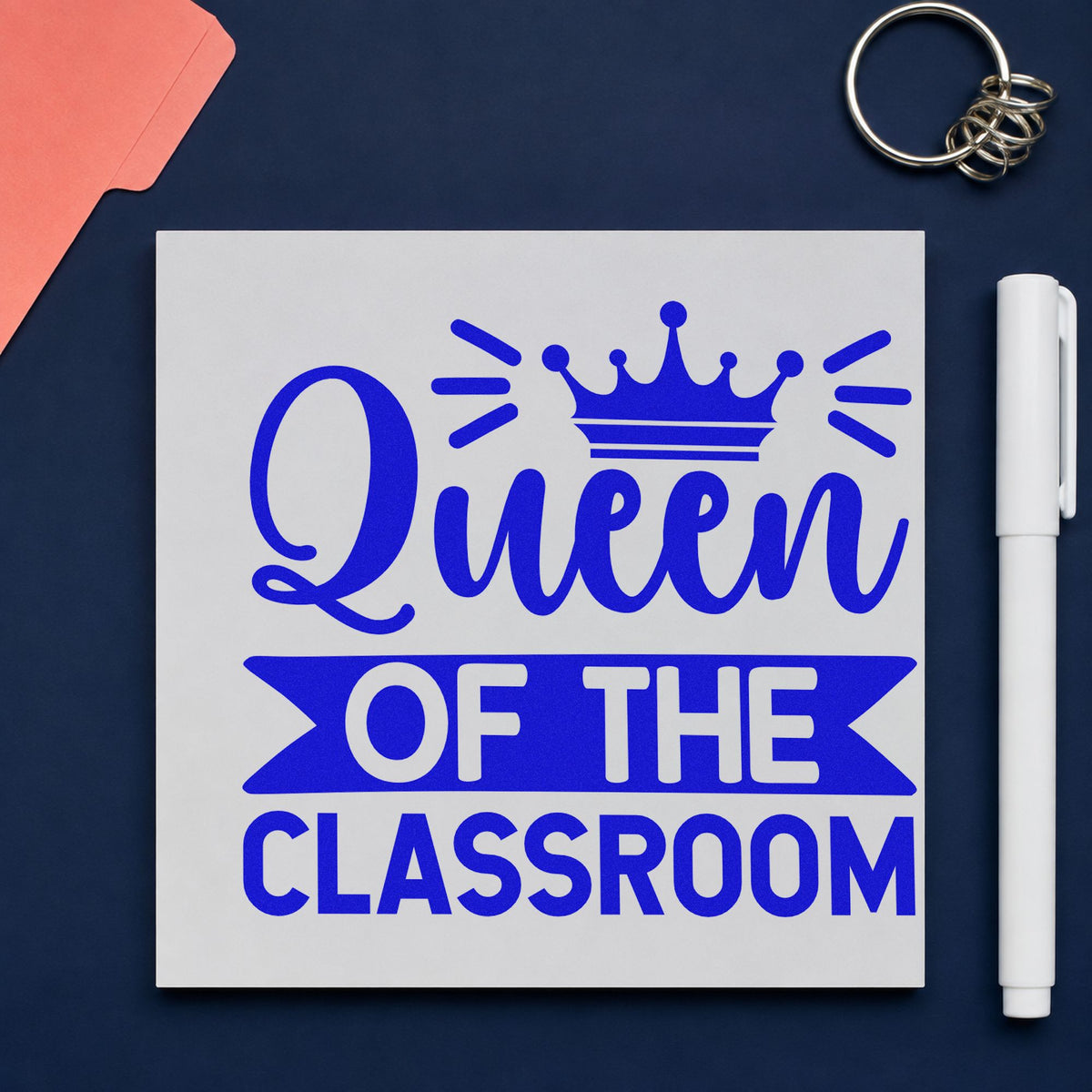 Queen Of The Classroom Self-Inking Stamp in use 5