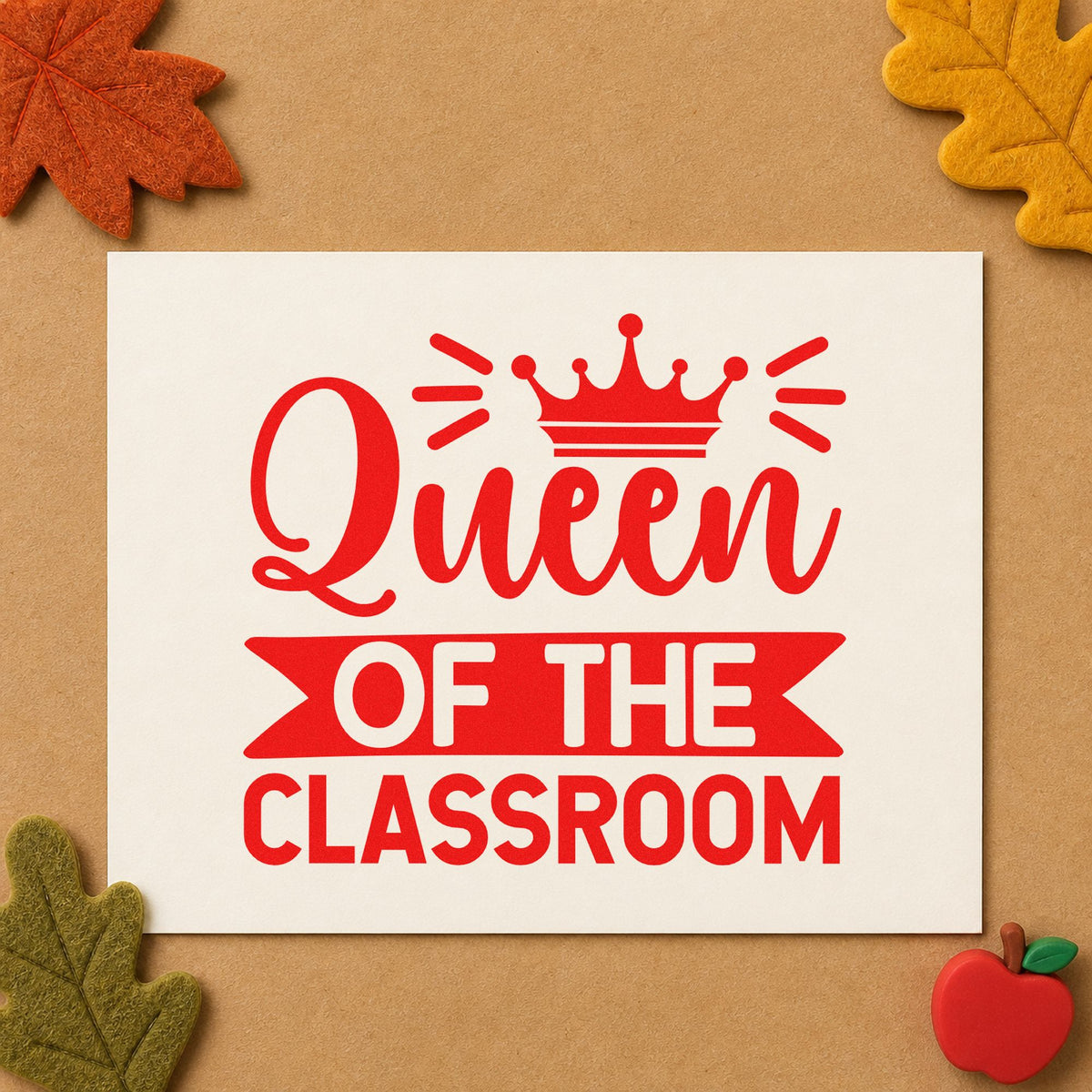 Queen Of The Classroom Self-Inking Stamp in use 7