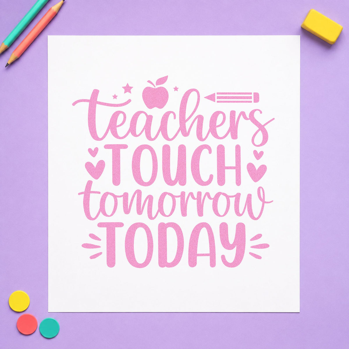 Teachers Touch Tomorrow Today Wood Handle Stamp in use 10
