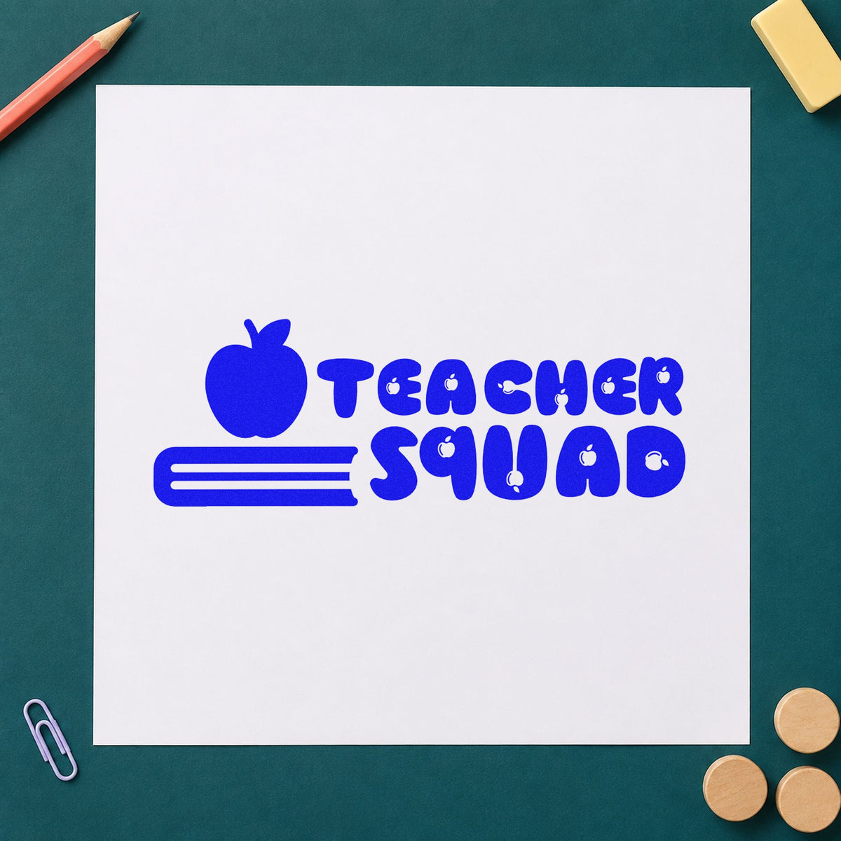 Teacher Squad Apple Pencil Pre-Inked Stamp – PSI in use 6