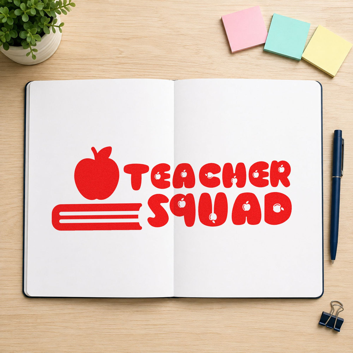 Teacher Squad Apple Pencil Pre-Inked Stamp – PSI in use 7