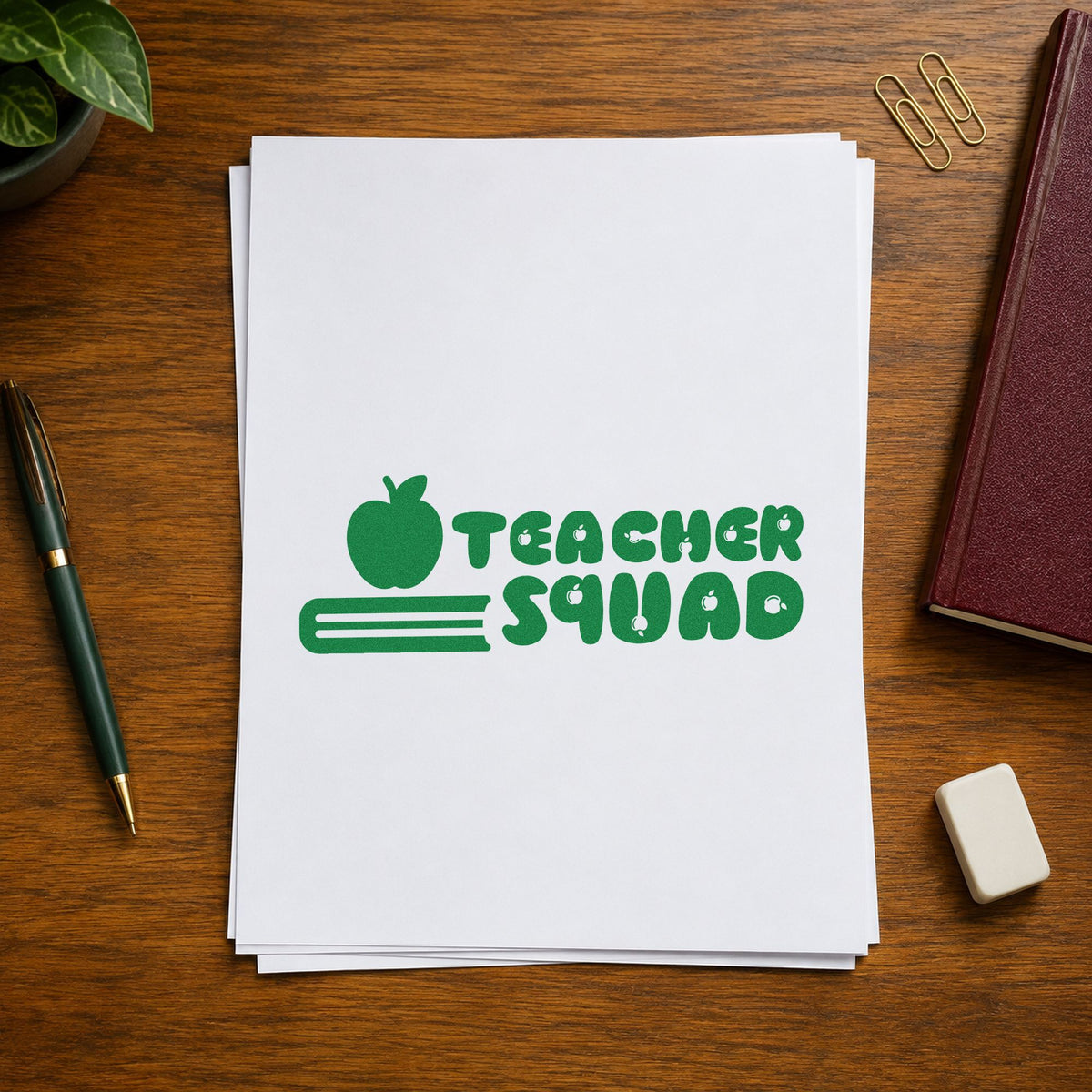 Teacher Squad Apple Pencil Pre-Inked Stamp – PSI in use 8