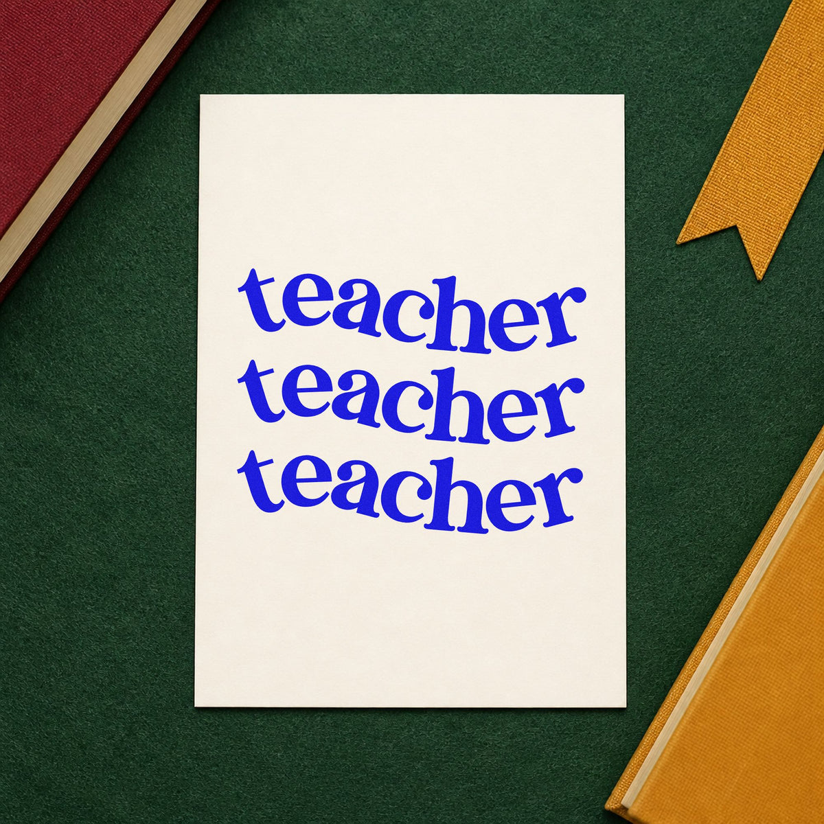 Three Wavy Teacher Rows Wood Handle Stamp in use 5