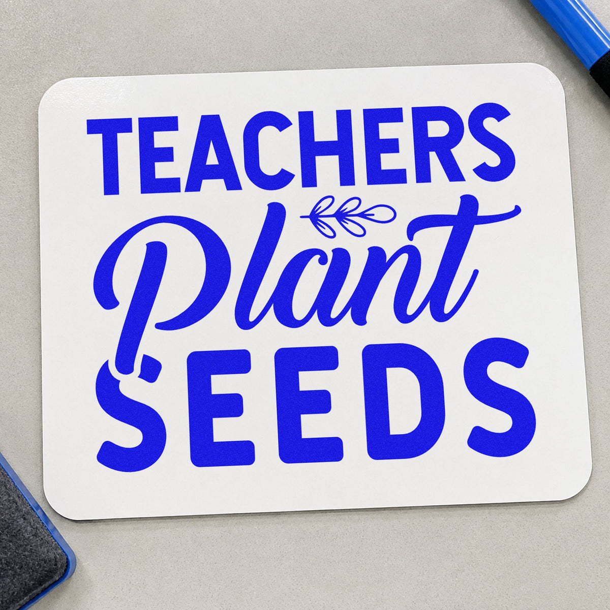 Teachers Plant Seeds Lettering Rubber Stamp – Duo Hand in use 5