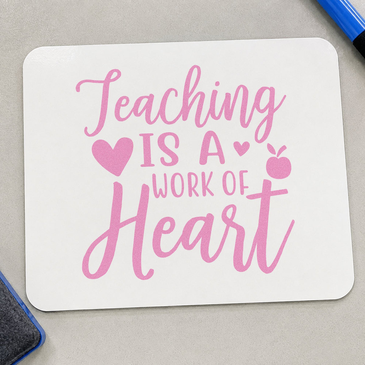 Teaching Is A Work Of Heart Apple PSI Pre-Inked Stamp in use 10