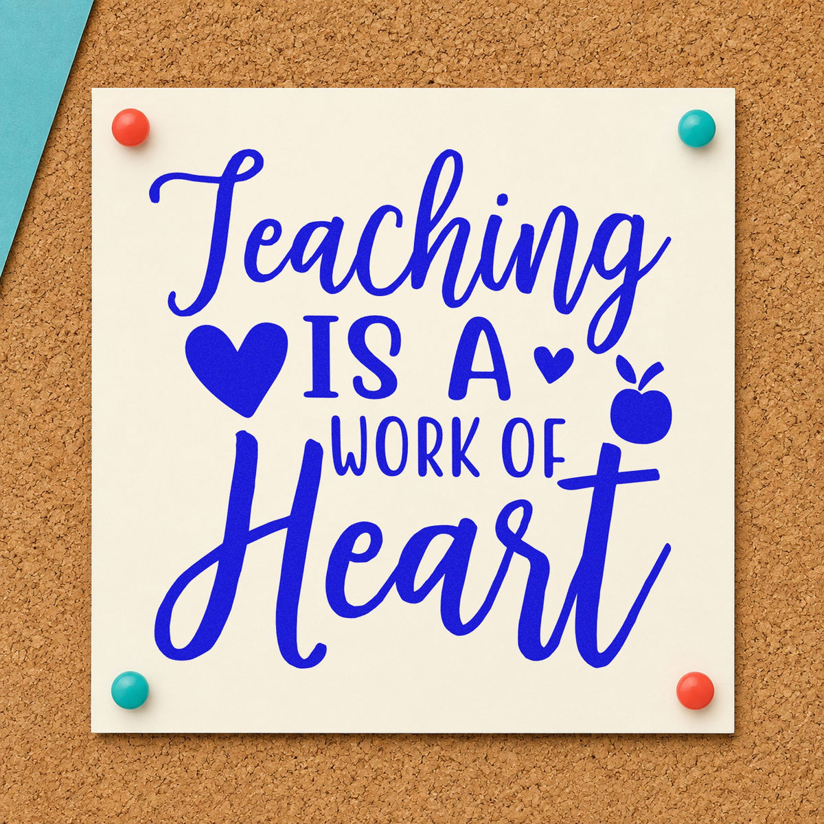 Teaching Is A Work Of Heart Apple PSI Pre-Inked Stamp in use 6