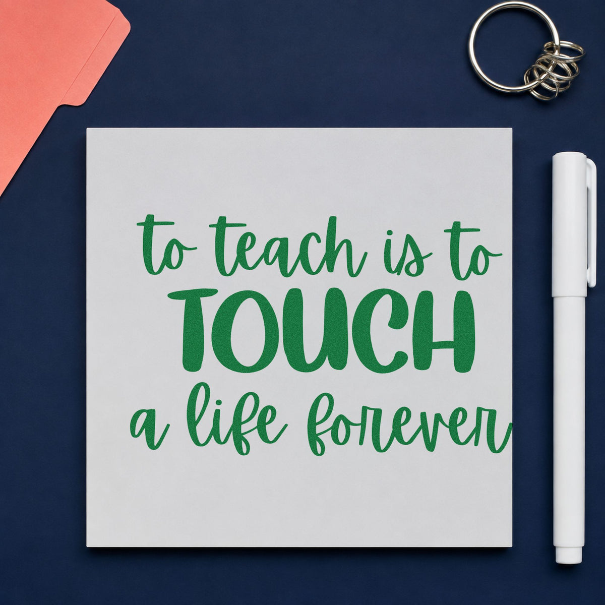 Teach Touch Life Forever Block Lettering Rubber Stamp – Wood Handle in use 3