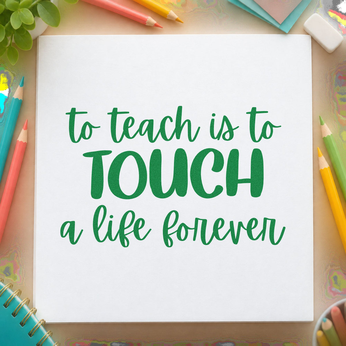 Teach Touch Life Forever Block Lettering Rubber Stamp – Wood Handle in use 8
