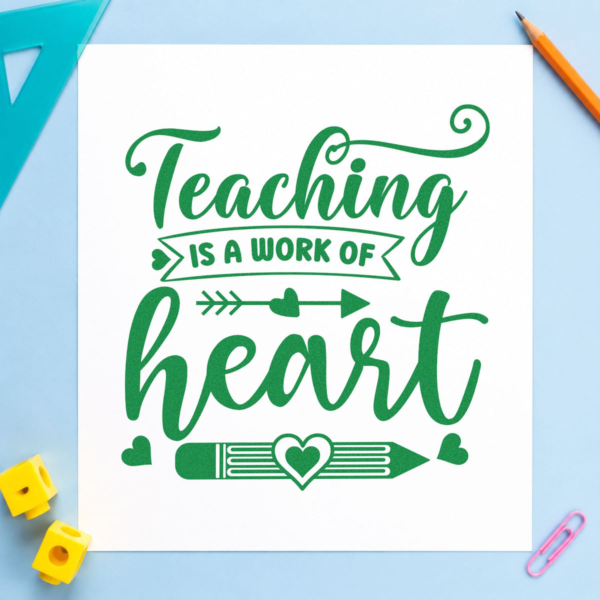 Teaching Work Of Heart Pencil Pre-Inked Stamp – PSI in use 3