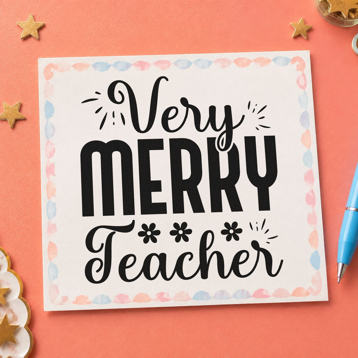 Very Merry Teacher Stamp – Self-Inking in use 9