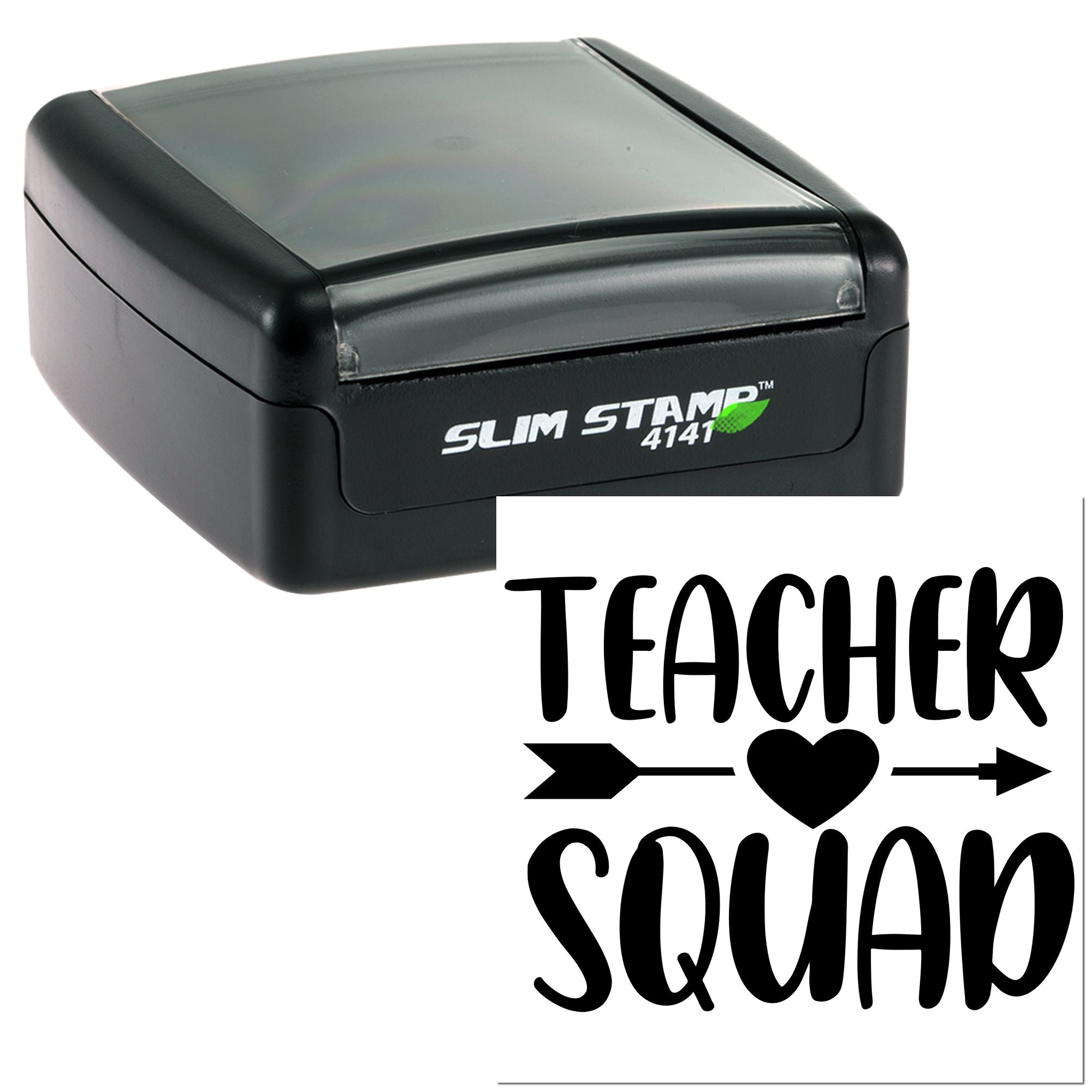 Teacher Squad self-inking rubber stamp for classroom use, teacher gifts, and custom school stationery.