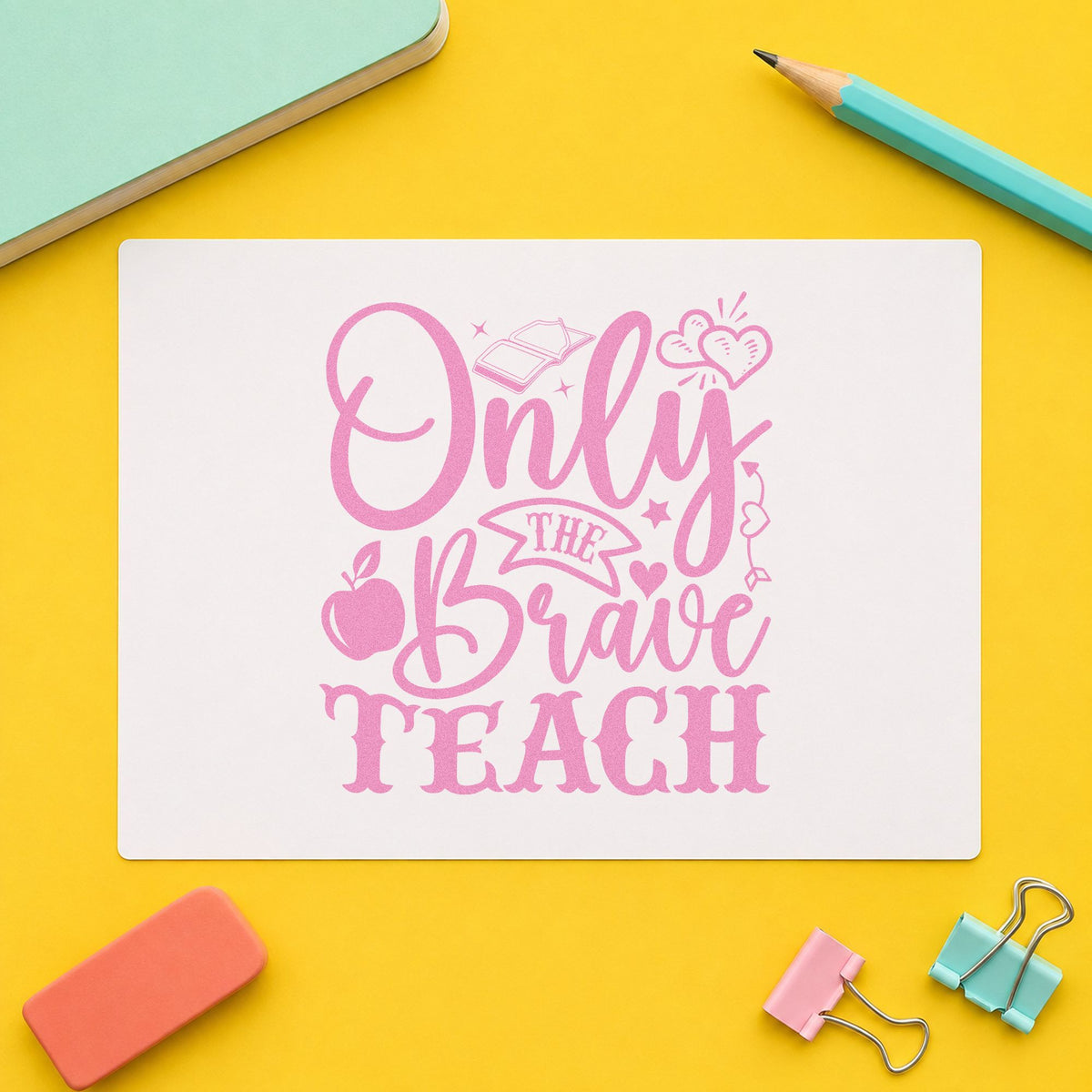 Only The Brave Teach Apple Stamp – Wood Handle in use 10