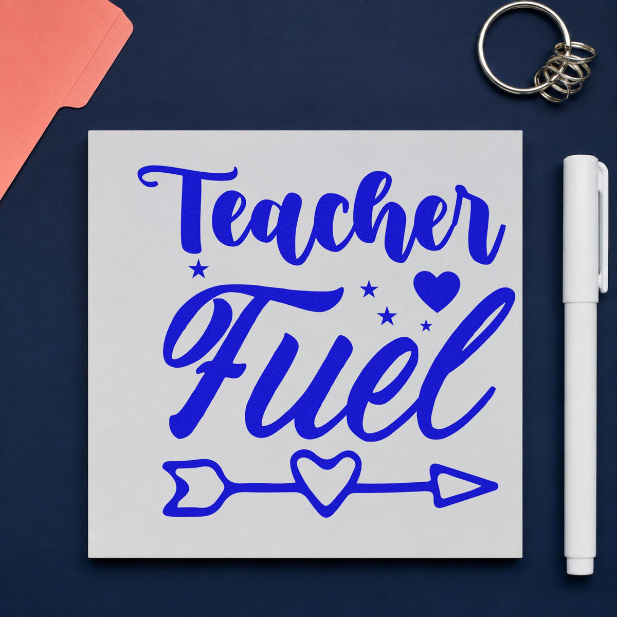 Teacher Fuel Heart Arrow Stamp – Duo Hand in use 5