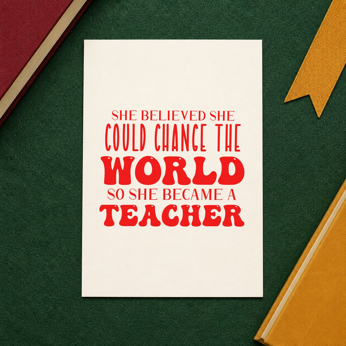 She Became A Teacher Stamp – PSI Pre-Inked in use 7
