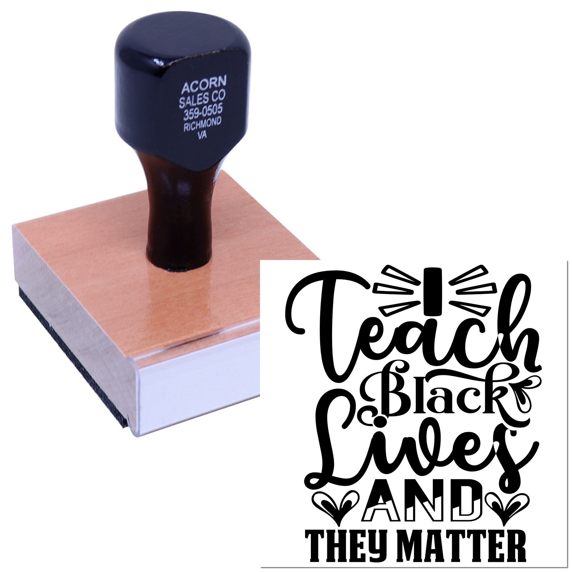 Custom rubber stamp featuring Teach Black Girls and They Matter design for teacher advocacy and classroom use.