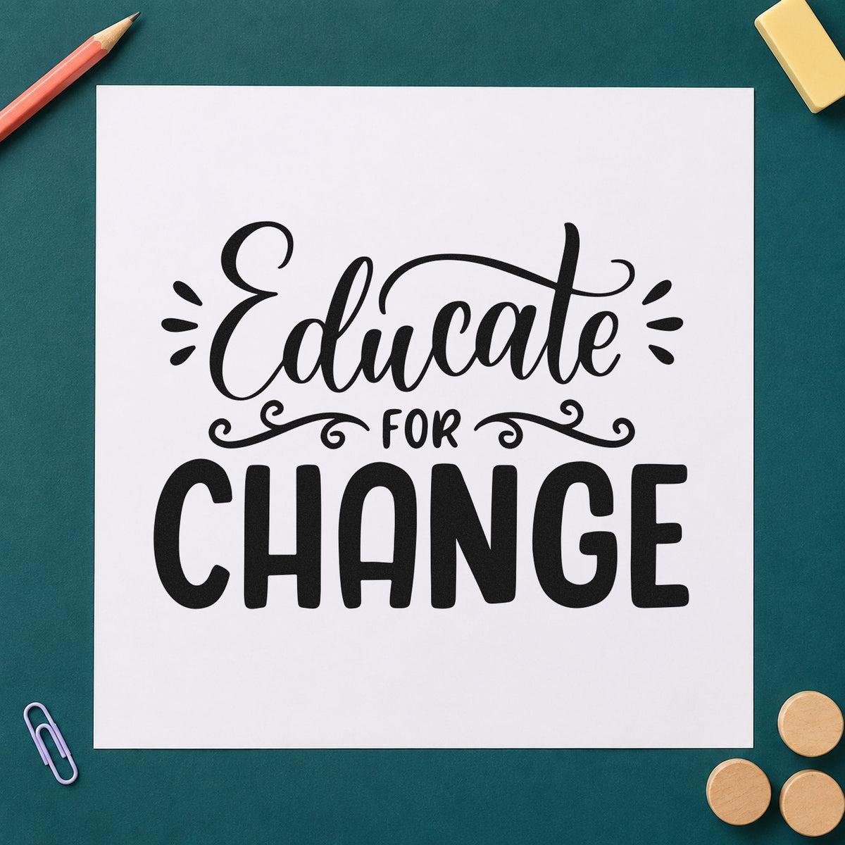 Educate For Change Slim Pre-Inked Stamp in use 9