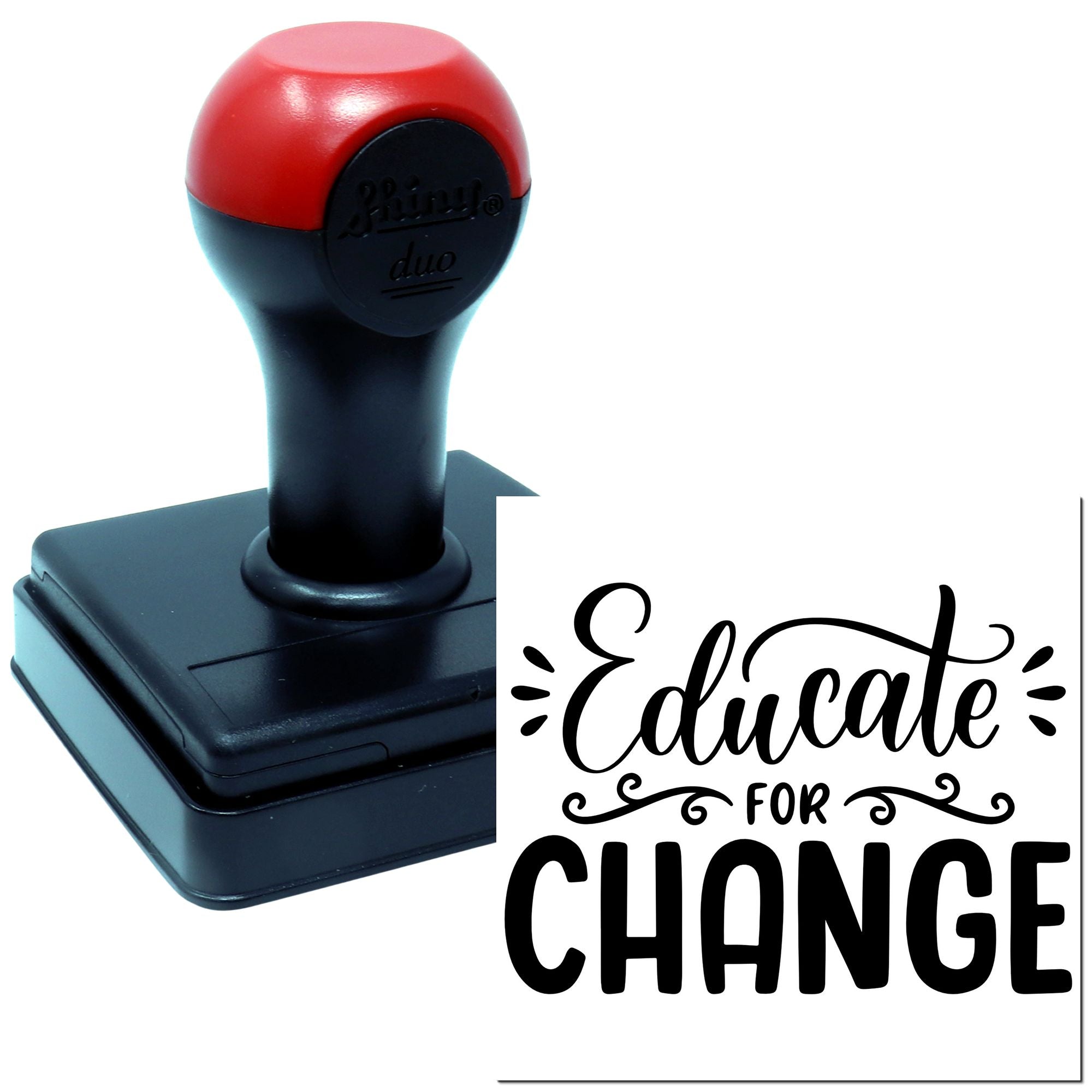 Self-inking rubber stamp with Educate for Change design for classroom and advocacy messaging