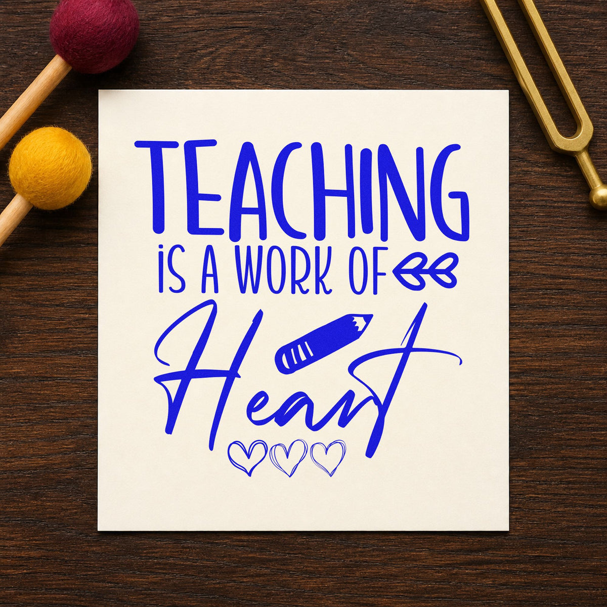 Teaching Work Of Heart Pencil Leaf Accents Hand Stamp – Duo in use 5