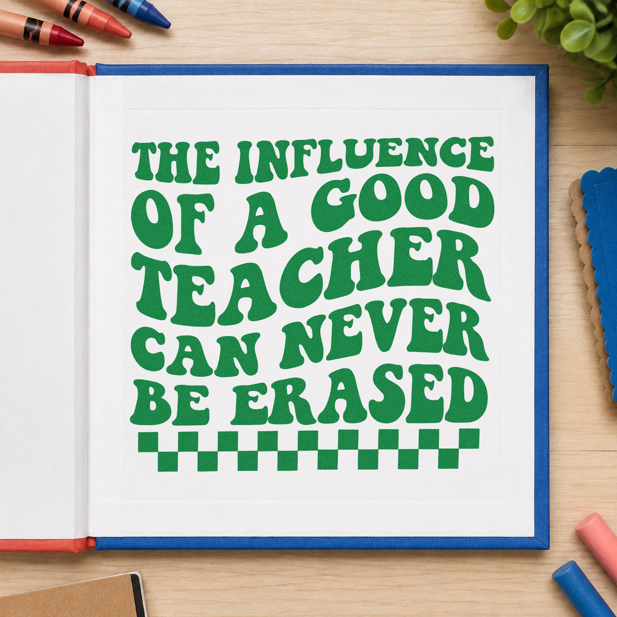 Good Teacher Lasting Influence Checkers Slim Pre-Inked Stamp in use 3