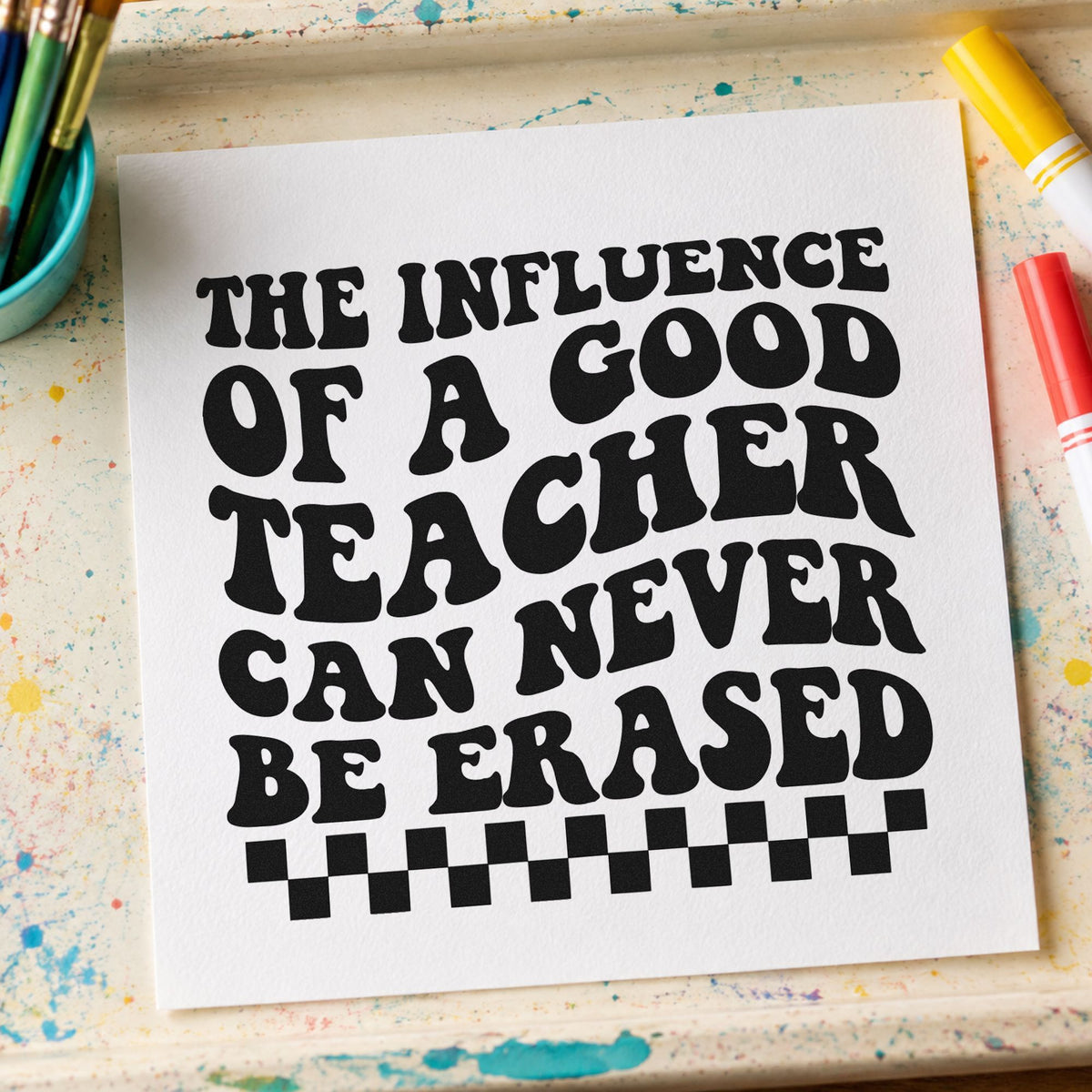 Good Teacher Lasting Influence Checkers Pre-Inked Stamp – PSI in use 9