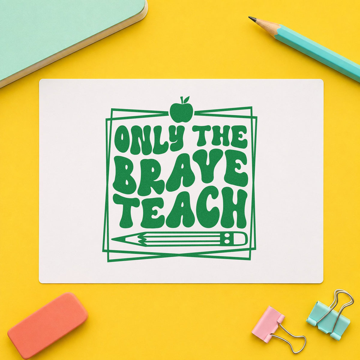 Only Brave Teach Framed Self-Inking Stamp in use 8