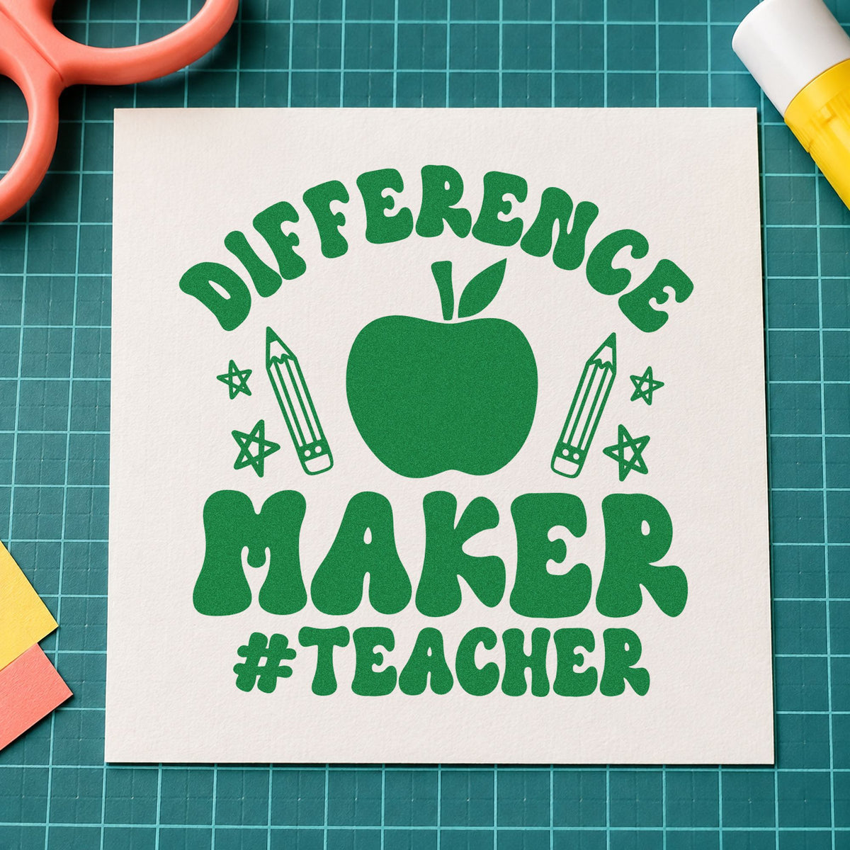 Difference Maker Teacher Apple Hand Stamp – Duo in use 3