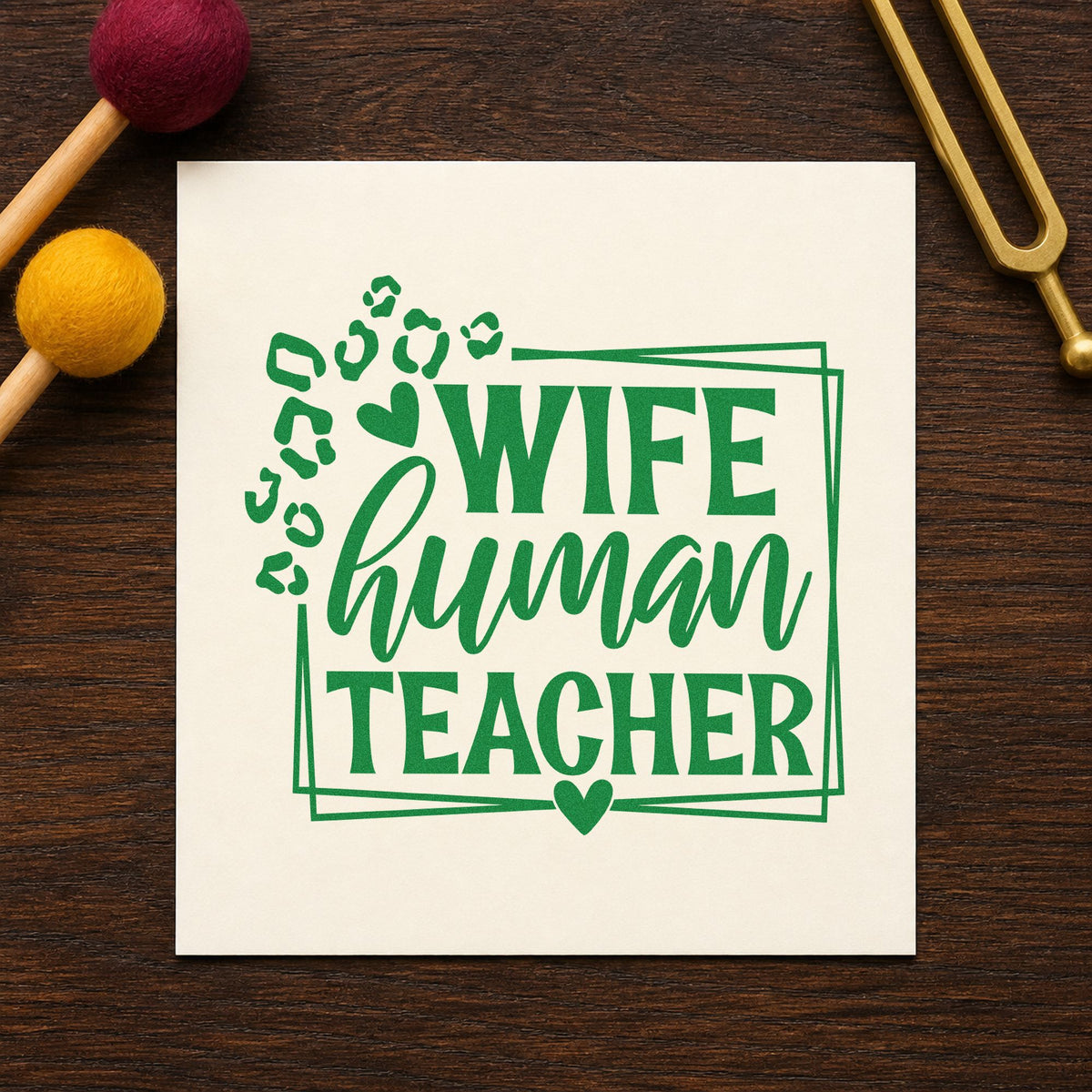 Wife Human Teacher Frame Self-Inking Stamp in use 3