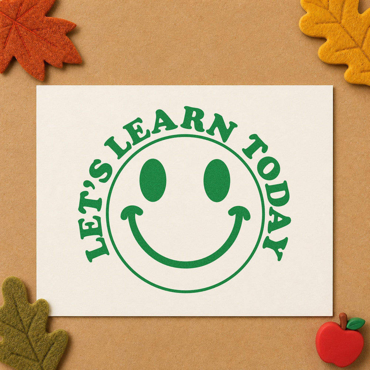 Learn Today Smiley Word Art PSI Pre-Inked Stamp in use 3