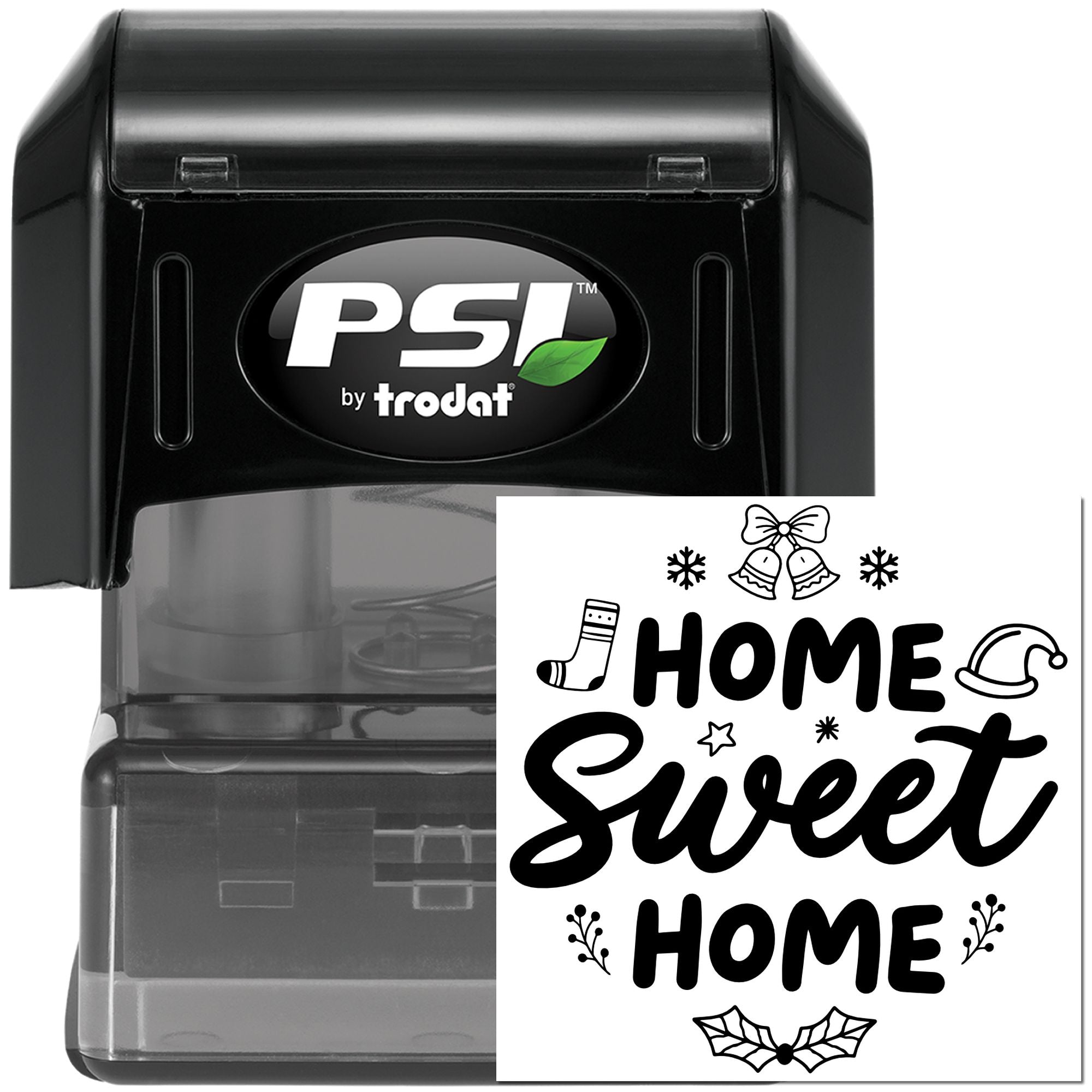 PSI by Trodat self-inking rubber stamp with Home Sweet Home design for holiday cards, crafts, and seasonal stationery