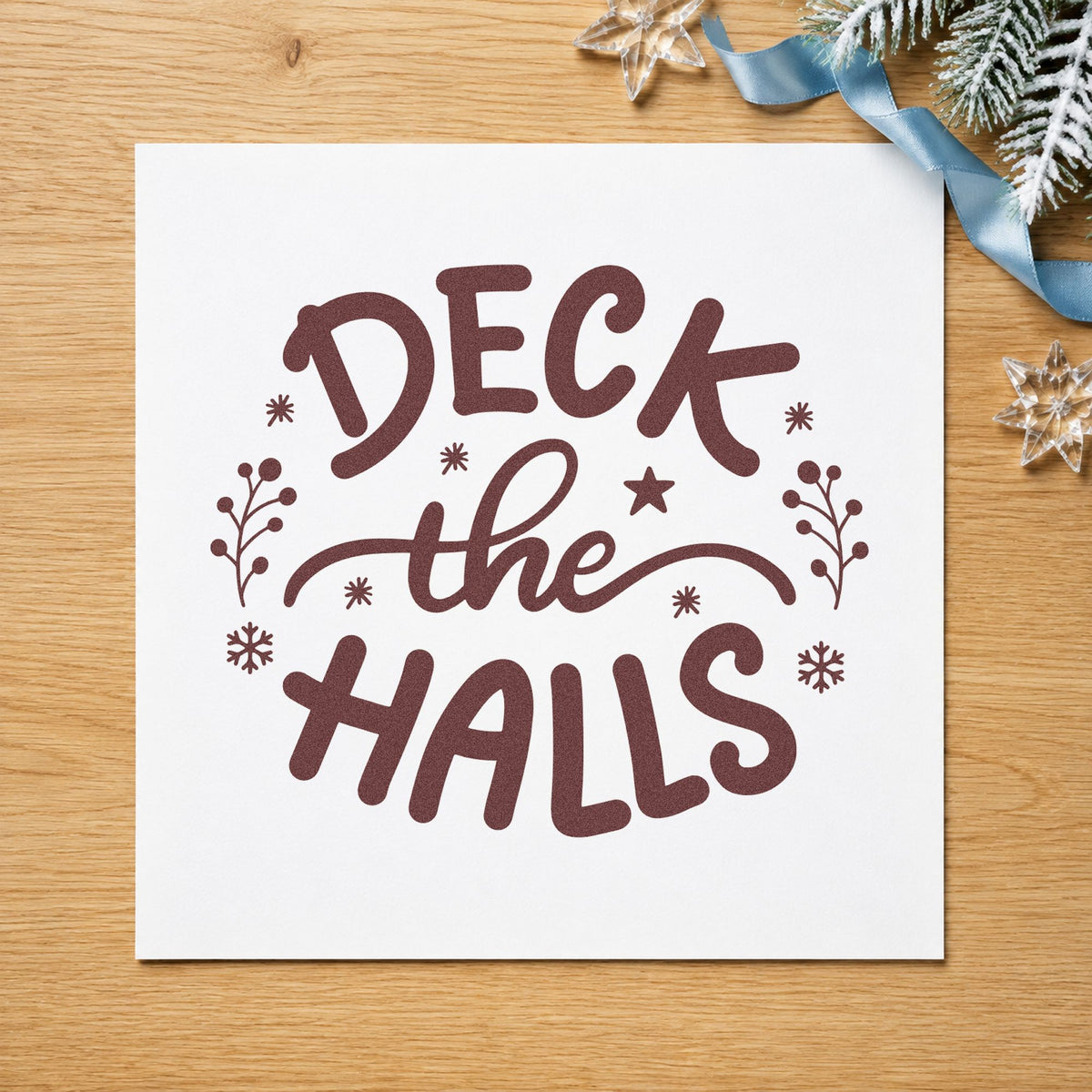 Deck The Halls Sprigs Slim Pre-Inked Stamp in use 4