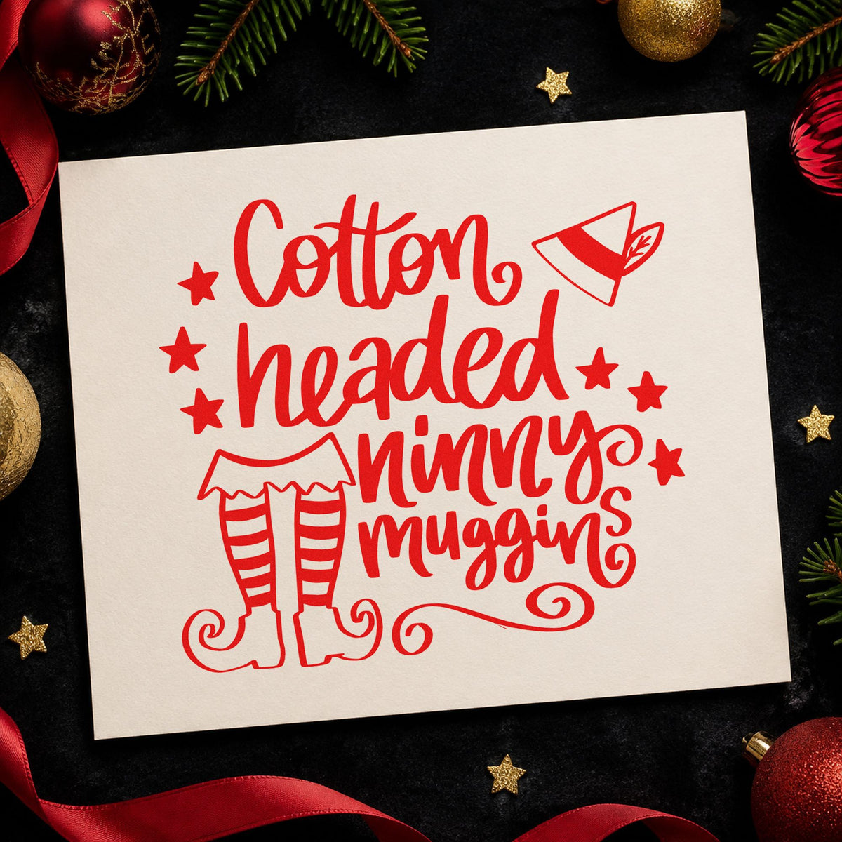 Cotton Headed Ninny Muggins Rubber Stamp – Duo Hand in use 5