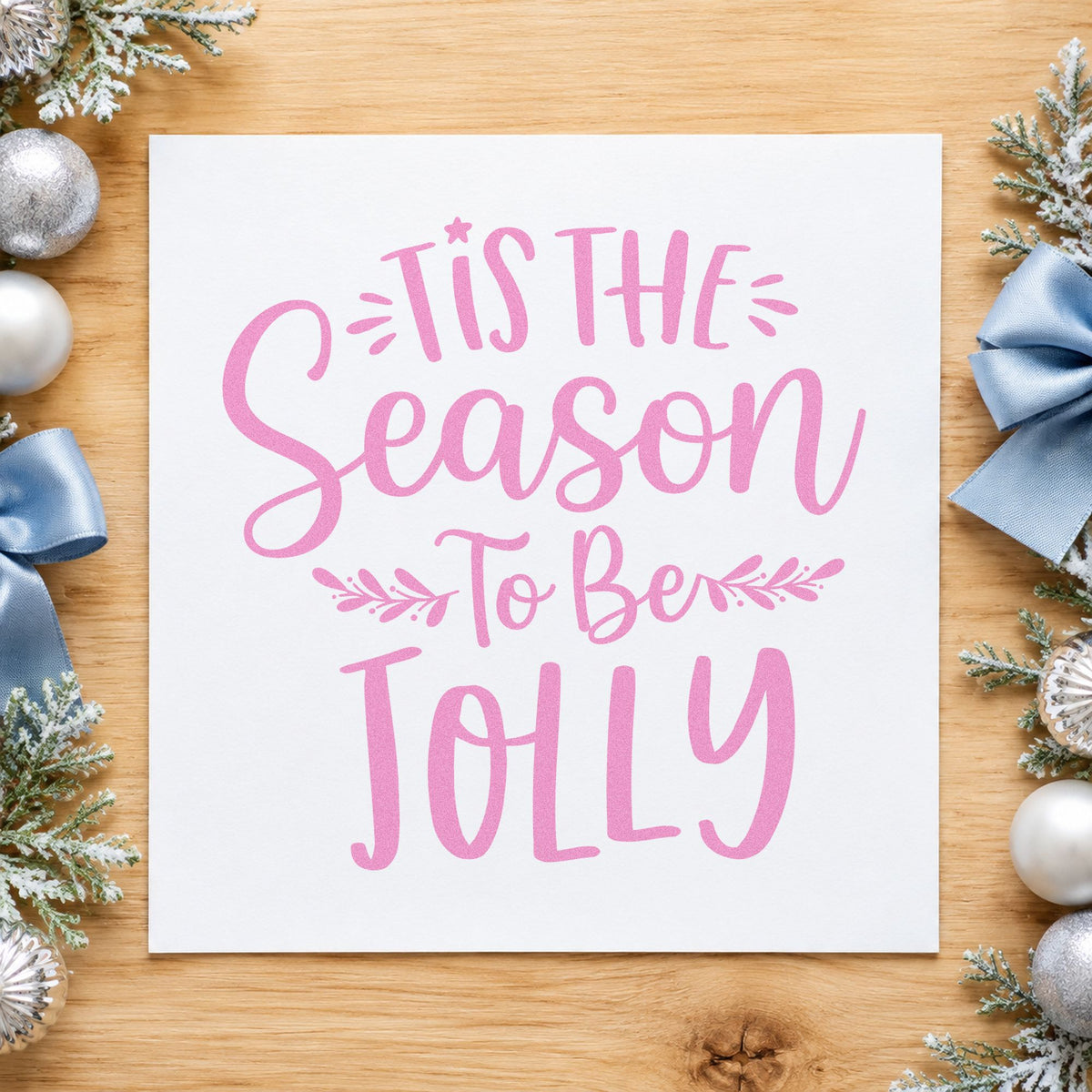 Tis Season To Be Jolly Sprigs Rubber Stamp – Duo Hand in use 10