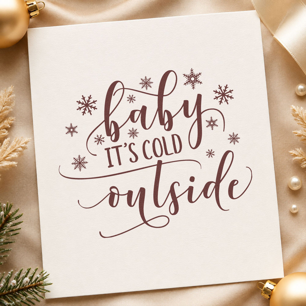 Slim Pre-Inked Baby It's Cold Outside Stamp in use 4