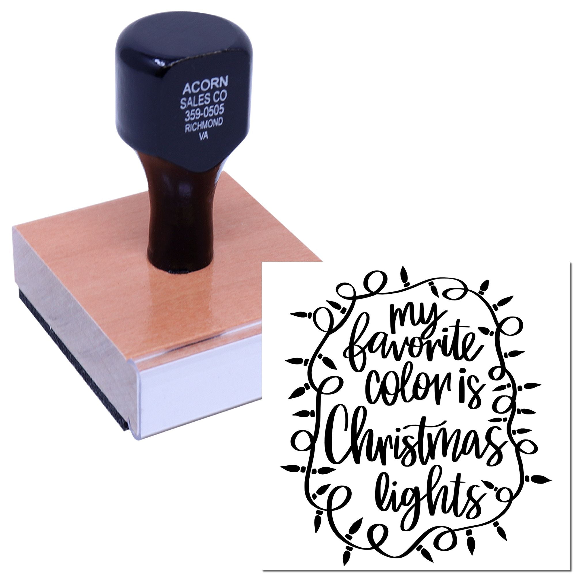 Christmas rubber stamp with my favorite color is Christmas lights design for holiday cards, crafts, and DIY projects.