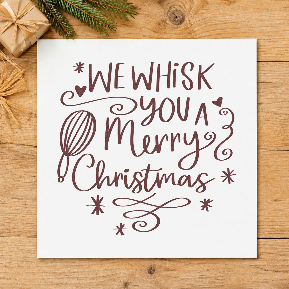 Self-Inking We Whisk You A Merry Christmas Stamp in use 4