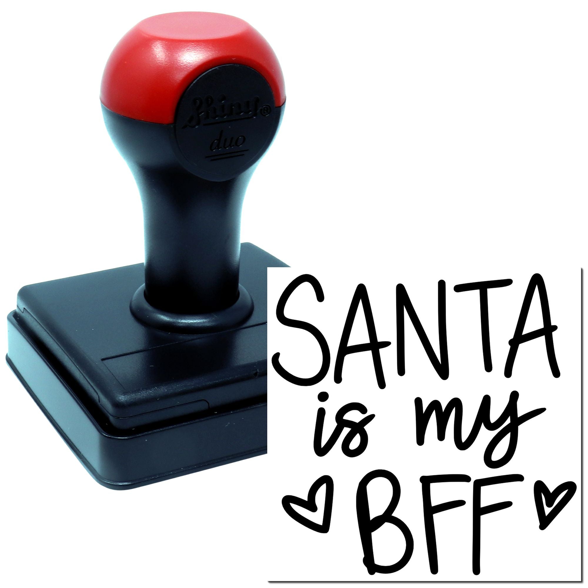 Self-inking rubber stamp with Santa is my BFF design for holiday cards, crafts, and festive Christmas projects.