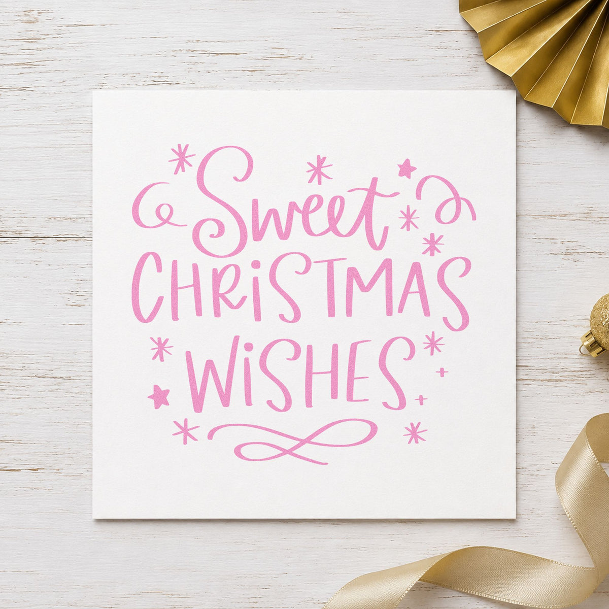 Sweet Christmas Wishes craft stamp in purple ink on cardstock, an easy option for candy shop album page.