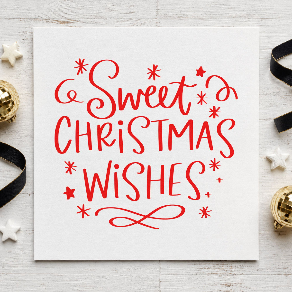Sweet Christmas Wishes Rubber Stamp – Duo Hand in use 7