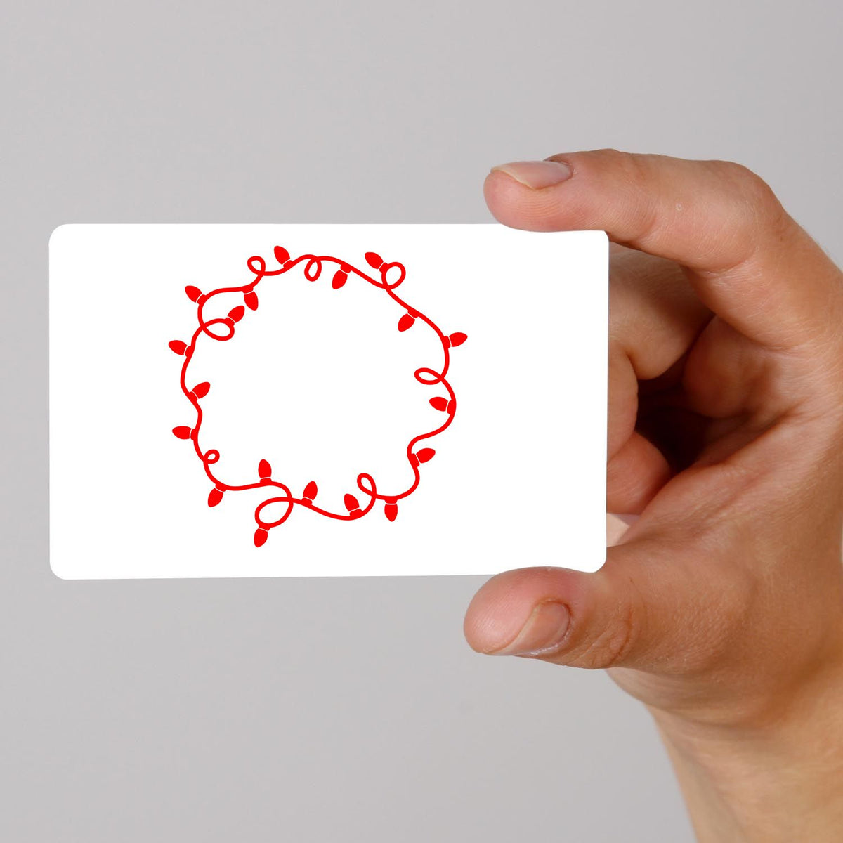 Circular Christmas Light Border rubber stamp shown in red ink, stamped for projects such as photo circle album.