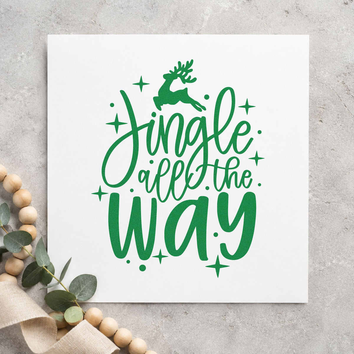 Pre-Inked Jingle All The Way Reindeer With Stars Stamp – PSI in use 3