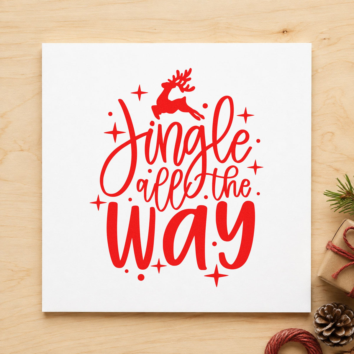 Jingle All The Way Reindeer With Stars Craft Stamp – Self-Inking in use 5