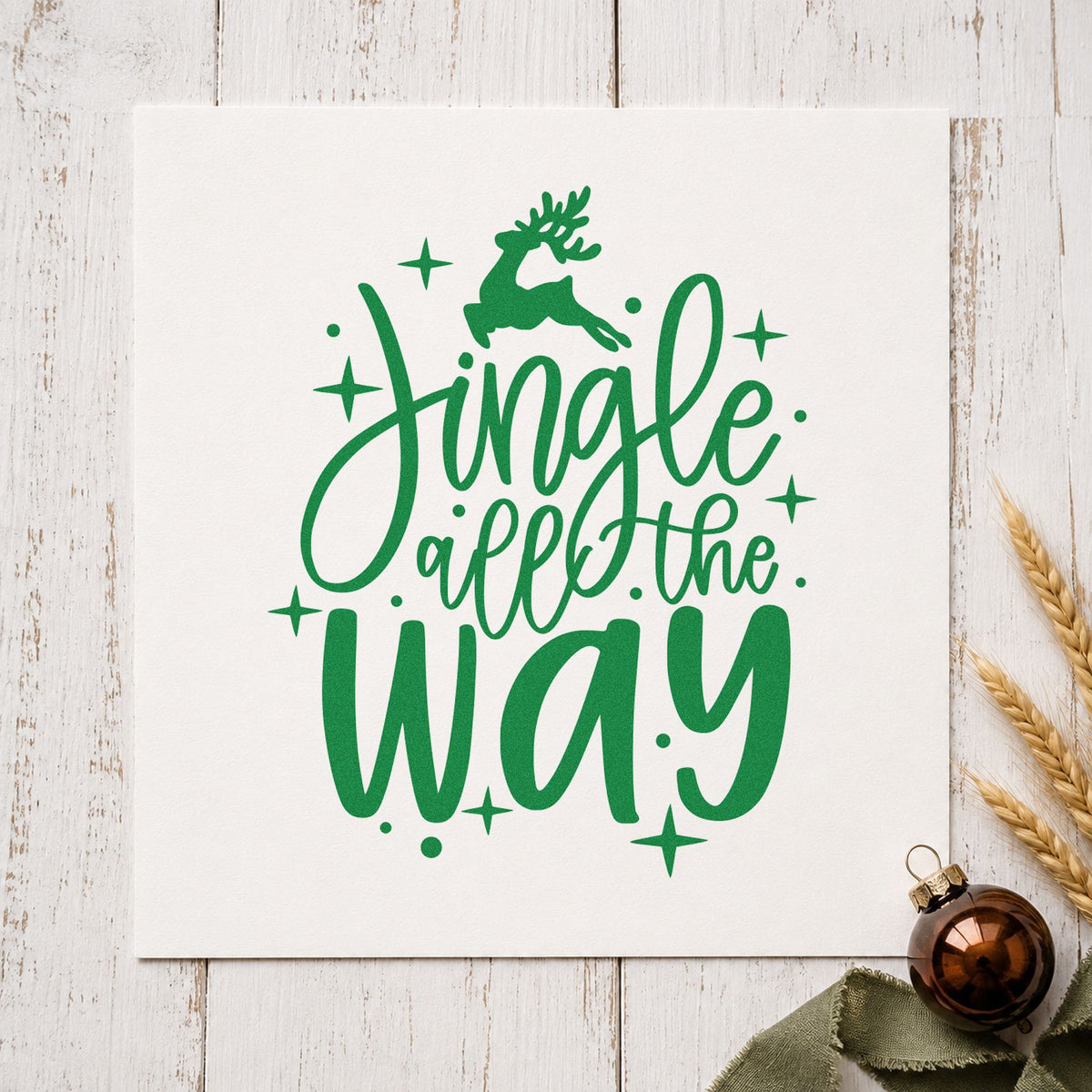 Pre-Inked Jingle All The Way Reindeer With Stars Stamp – PSI in use 6