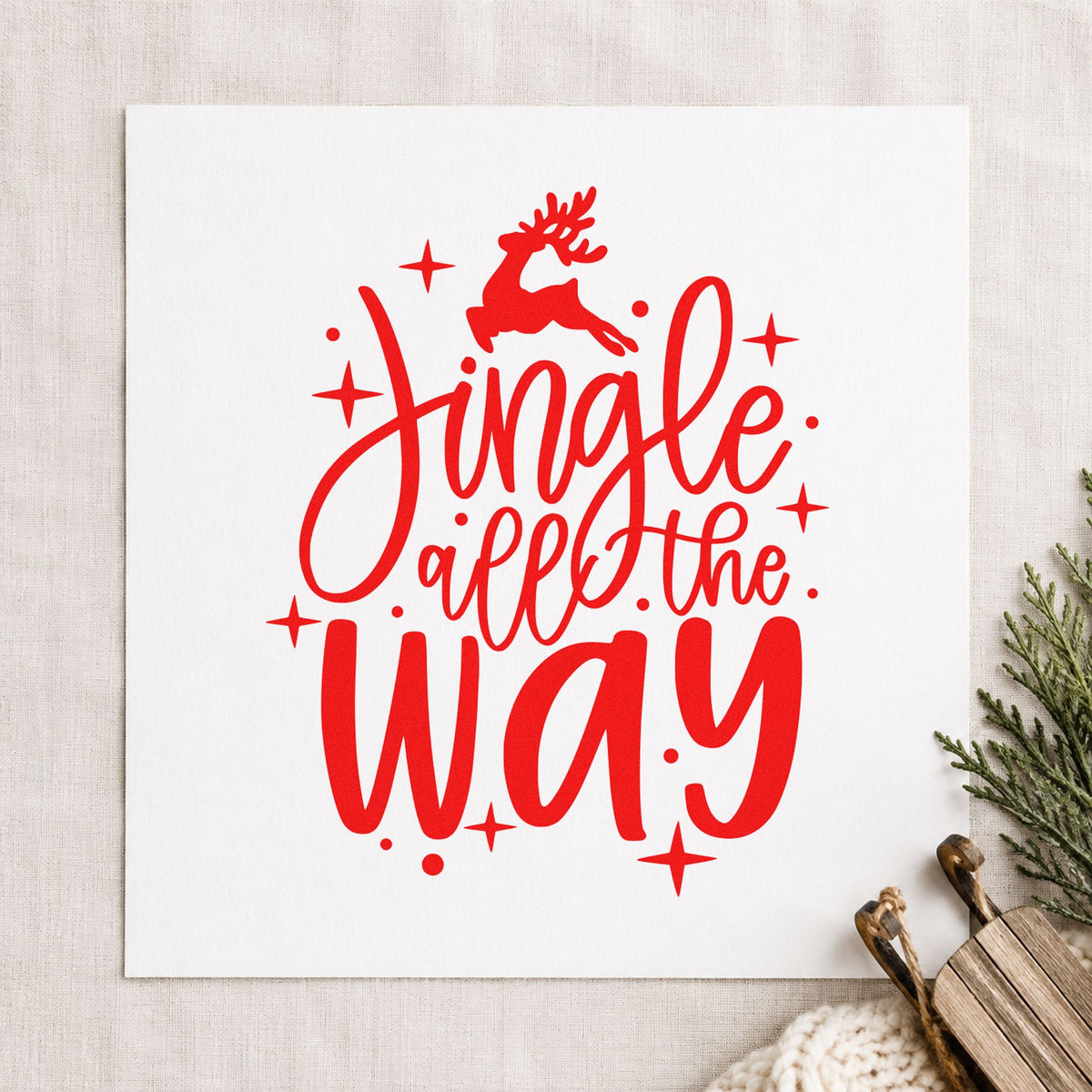 Pre-Inked Jingle All The Way Reindeer With Stars Stamp – PSI in use 7