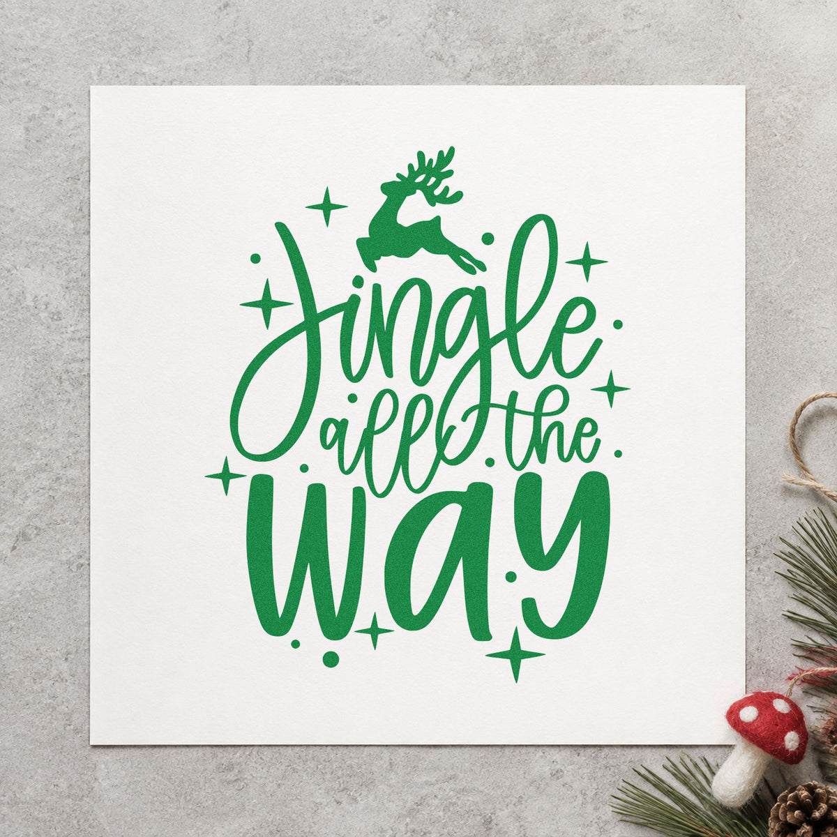 Pre-Inked Jingle All The Way Reindeer With Stars Stamp – PSI in use 8