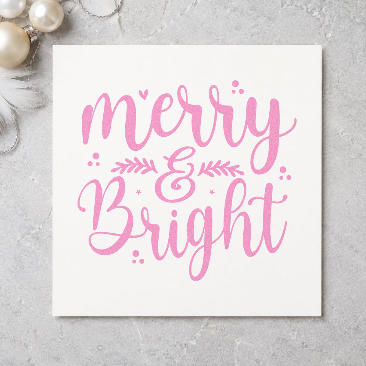 Merry And Bright Leaves craft stamp in purple ink on cardstock, an easy option for everyday album page.