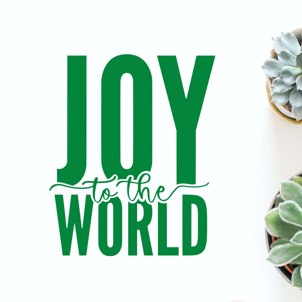 Joy To The World Bold rubber stamp shown in green ink, stamped for projects such as poster page album.